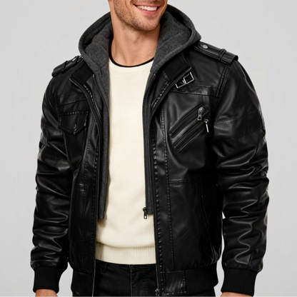 Sentinel Hooded Moto Jacket - Timeless Crafted